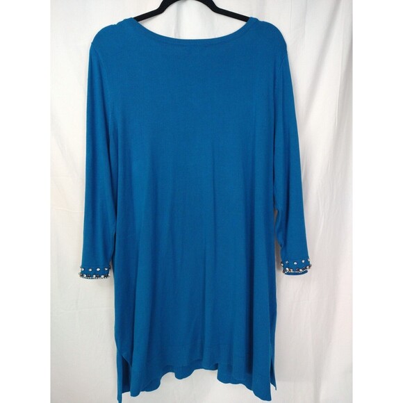 The Limited 3X Beaded Blue top NWT Flaw Snags *See Pics Dressy Cocktail Party - Picture 6 of 14